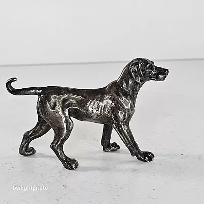 Vintage Metal Pointer Hound Hunting Dog Miniature Figurine Skinny • $24.99