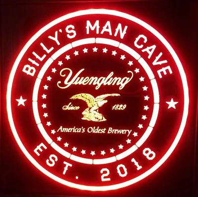 $65 • Buy Custom Yuengling Beer LED Sign Personalized, Home Bar Pub Sign, Lighted Sign