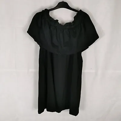 Ladies Dress Size M 12 14 H&M Black Off The Shoulder Smart Summer Casual  • £19.99