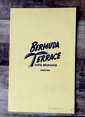 $25 • Buy Restaurant Menu Tiki Burmuda Terrace Hotel Brunswick Boston Rare Find Vintage