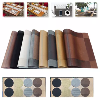 $23.99 • Buy 8X PVC Dining Placemats Table Mat Pad Mat Non-slip Anti-skid Washable Coasters