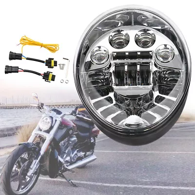 $95.94 • Buy LED Hi/Lo Chrome Headlight Headlamp For Harley Vrod V Rod V-ROD VRSC VRSCA 02-17