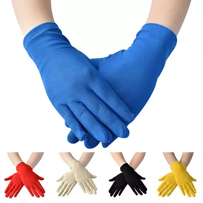 £3.35 • Buy Women Stretch Mittens Etiquette Short Gloves Satin Full Finger Gloves Party 