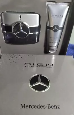 Mens Mercedes Benz Sign Your Attitude Cologne Gift Set*3.4 Edt+2.5 Shower Gel* • $50.50