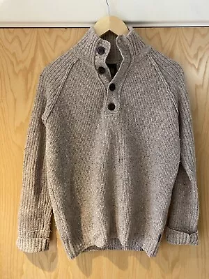 MUSTO Lambswool Jumper Sweater Size Small Pullover Beige • £30