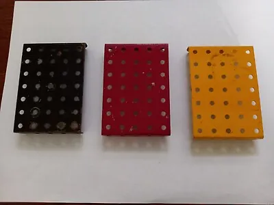 Meccano Flange Plates - Set Of 3 1 Yellow 1 Red & 1 Black • £4.50