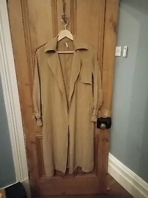 Mango Womens Flowy Oversized Trench Coat Long Sleeve Light Beige Size XS • £10