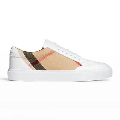 Burberry New Salmond Check Leather Sneakers • $425