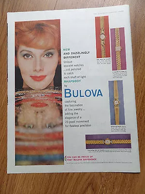 $3 • Buy 1959 Bulova Watch Ad Shows 4 Models Lady Rhapsody