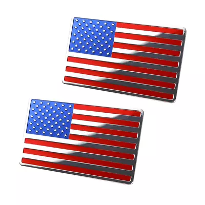 2Pcs US American Flag Emblem Car Trunk Motorcycle RV Scooter SUV Window Badge • $16.14