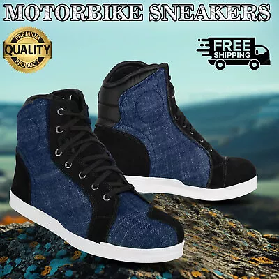 Mens Motorcycle Casual Waterproof Sneakers Motorbike Shoes Rider Fashion Boots C • $62.16