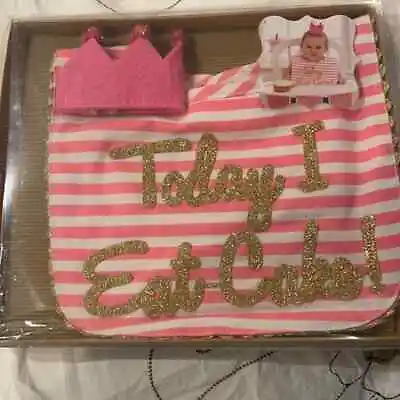 New Mud Pie Baby's Birthday Hat And Bib  Today I Eat Cake  Great Gift • $20