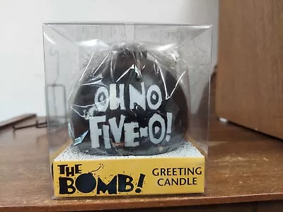 The Bomb Greeting Candle 50th Birthday Sparkles 4  Tall 3 1/4  Wide New NIB NOS • £28.93