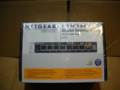 Netgear Prosafe 8-port Gigabit Desktop Switch New In Box • $25.99