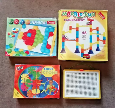 Games Bundle Quercetti Marble Run Junior Fanta Color Pegboard Mosaic Galt Octons • £11.50