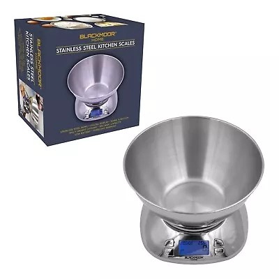 Digital Kitchen Scales With Bowl/Deluxe Stainless Steel Design • £19.99