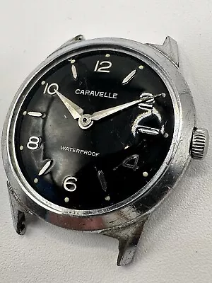 Vintage Caravelle Mens Watch Waterproof M5 1965 Mechanical 7 Jewels Parts Repair • $59.95