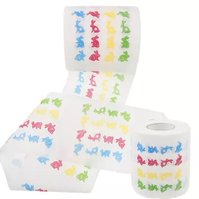  2 Rolls Bathroom Supplies Easter Egg Toilet Paper Printing Bulk • £11.28