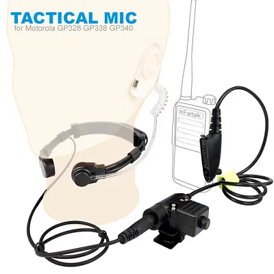 U94 PTT Neck Throat Mic Earpiece Radio Tactical Headset For Motorola GP328 GP338 • $23