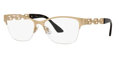 New VERSACE Matte Gold Half Rim Metal Women Eyeglasses Frame VE1270 1410 54mm • $249.95