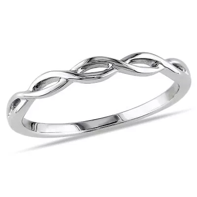 925 Sterling Silver Highly Polished Twist Design Wedding Band Ring • $254.15