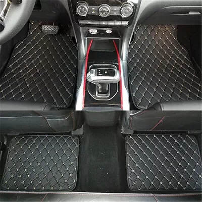 $37.74 • Buy 4x Car Floor Mats Front Rear Liner Pad Waterproof Car Mat Wear-resistant Leather