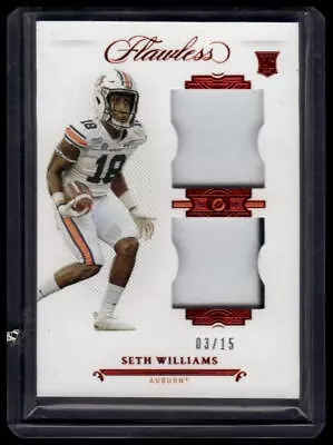 2021 Panini Flawless Collegiate #RDP-39 Seth Williams Dual Patches Ruby #/15 • $15