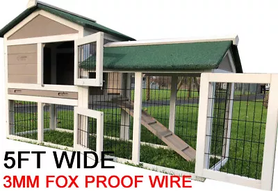£119.97 • Buy Grey Rabbit Hutch Guinea Pig Hutches Run Runs Large 2 Tier Double Decker Cage 