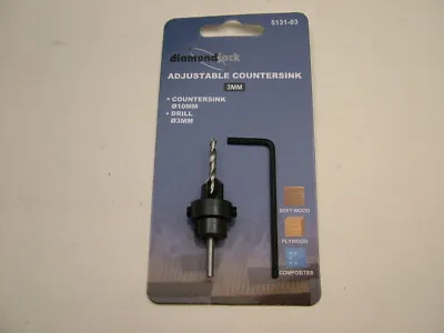 Adjustable Countersink Counterbore With 3mm Pilot Drill Depth Stop 10mm C/sink • £4.50