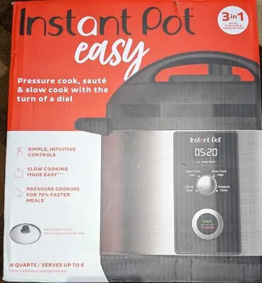 Instant Pot 6QT Easy 3-in-1 Slow Cooker Pressure Cooker And Sauté Pot • $49