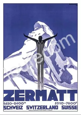 Vintage Poster Zermatt Matterhorn - Digital Download • $3.60