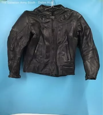 Frank Thomas 'Black' Leather Motorcycle Jacket - EURO Size 58 • $14.99