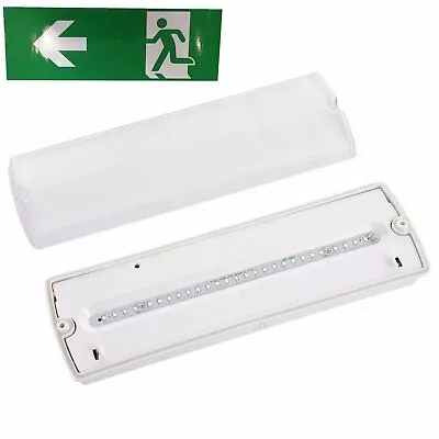 Led Emergency Light Fitting Bulkhead Ip65 Maintained Non-maintained • £12.69