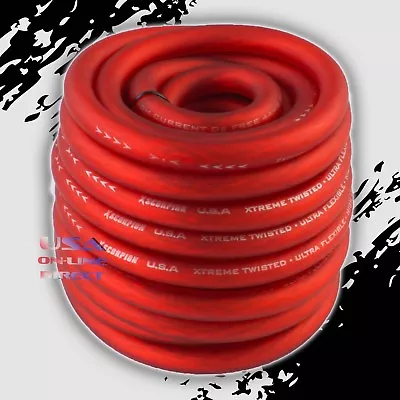 4 Gauge 20 Ft RED Flex OFC Power Wire Strands Copper Hi-Voltage Marine Cable US • $46.99