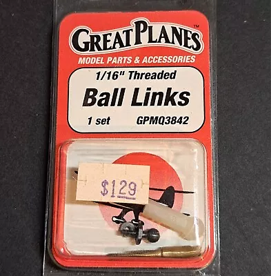 Original Great Planes RC Plane Part #3842 - 1/16  Threaded Ball Link NOS • $14.95