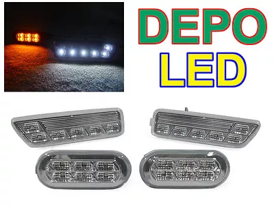 DEPO Clear White LED Bumper+Fender Side Marker Light For VW Golf/GTi/Jetta 4 IV • $38.21