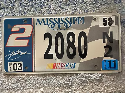 2011 Mississippi NASCAR Flat License Plate # 2080 N/2 CAR 2 Racing • $0.99