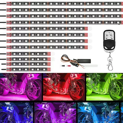 12PCS RGB Motorcycle LED Light Under Glow Neon Strip Kit Remote Control US • $28.90