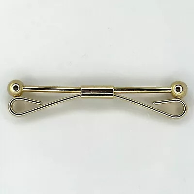 Vintage Collar Bar Stay Pin Clasp Clip Gold Tone Ball Ends Menswear Accessory • $8.99