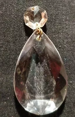 Chandelier Crystal 2  Octagon Teardrop Faceted Lead Prism Vintage  NEW OLD STOCK • $2