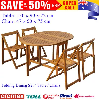 $154.39 • Buy Outdoor Garden Patio Table/Chairs/Folding Dining Set Acacia Wood Home Furniture