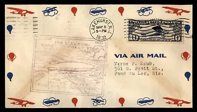 MayfairStamps US First Flight 1932 New Jersey Lakehurst USS Akron Coast To Coast • $1.51