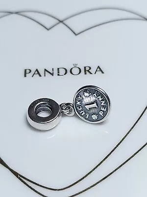 Genuine Pandora Silver Dangly Lucky Penny Charm S925 ALE • £20