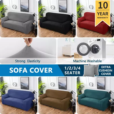 $24.41 • Buy Sofa Covers 1/2/3/4 Seater Couch Cover High Stretch Lounge Slipcover Protector