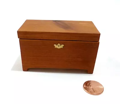 Dollhouse Miniature Hand-crafted Wooden Trunk  Top Opens • $22