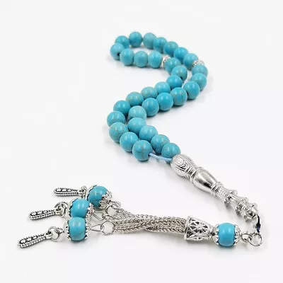 Tasbih Ramadan Eid Gift Turquoise Stone 33 Prayer Beads Misbaha Muslim Bracelet • $6.75