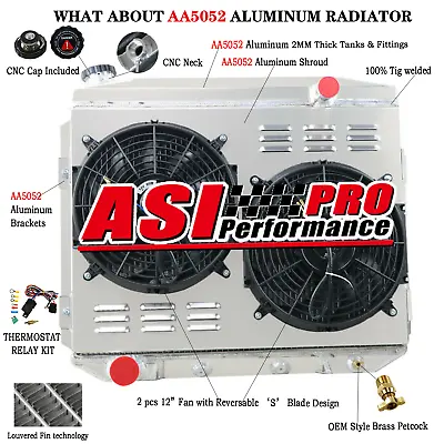 4-ROW Radiator+Shroud Fan+Relay For 58-59 MERCURY MONCLAIR MONTEREY PARK/LANE V8 • $309