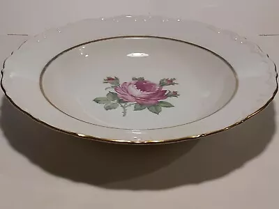 One Kahla Germany Porcelain Dinner Plate Golden Trim Pink Roses Vintage GDR • $4.99