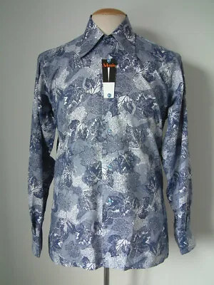 1970's SHIRT BY ADONIS..MEDIUM..BIG COLLARS..PATTERN ..70s..DISCO..NEW OLD STOCK • £55