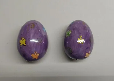 $8 • Buy Vintage Ceramic Easter Eggs (set Of 2) 2.75  Tall 2  Wide
